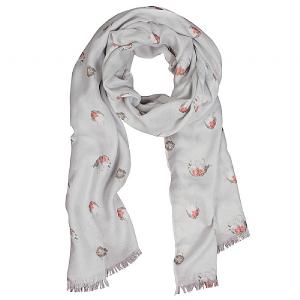 Wrendale 'Jolly Robin' Grey Scarf