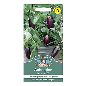 Mr Fothergills Aubergine Jewel Jet F1 Seeds