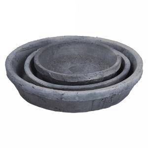 Fallen Fruits Grey Terracotta Saucer Round - Set Of 3