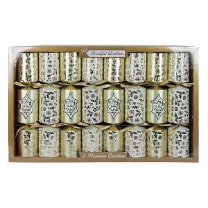 Beautiful Christmas Gold Holly Premium Christmas Crackers - 8 Pack