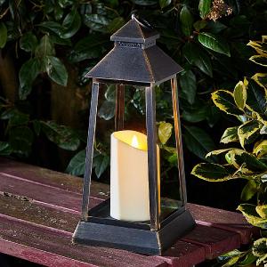 Chichester Lantern Black with Gold Brush