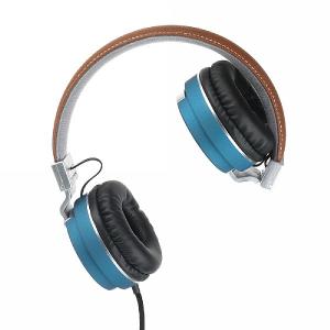 Intempo Leather Effect Headphones - Blue