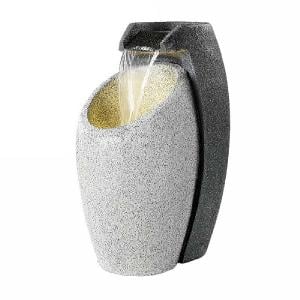 Kaemingk Oval Urn Cascade Water Feature Grey 65cm