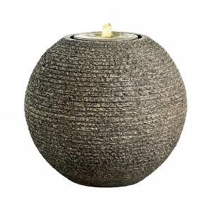 Kaemingk Carved Granite Ball Fountain Grey 45cm