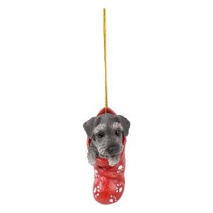 Vivid Arts Christmas Stocking Schnauzer Tree Decoration (7cm)