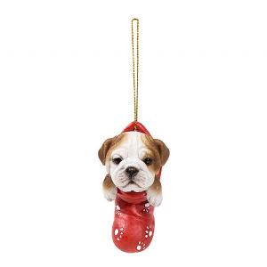Vivid Arts Christmas Stocking Bulldog Tree Decoration (7cm)