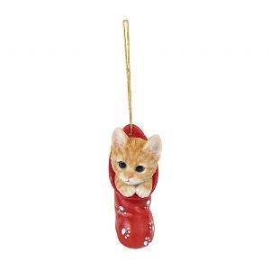 Vivid Arts Christmas Stocking Ginger Kitten Tree Decoration (7cm)