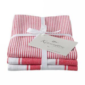 Kensington Red Stripe Tea Towel - 3 Pack