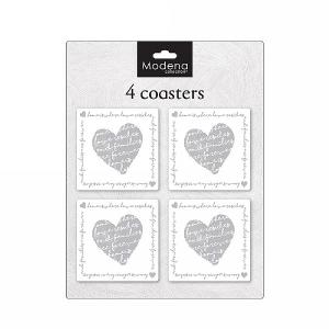 Modena Home Heart Coasters - Pack Of 4