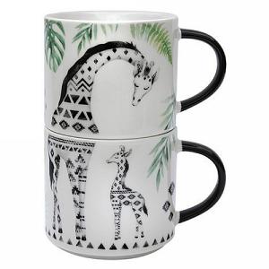 Pack of 2 Stacking Giraffe Mugs