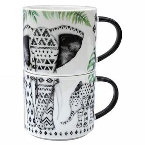 Pack of 2 Stacking Elephant Mugs