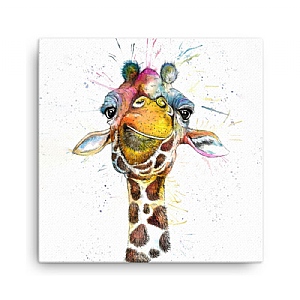 Katherine Williams Splatter 'Giraffe' Mini Canvas