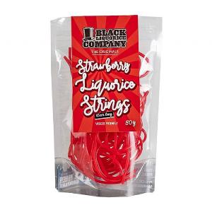 Black Liquorice Company Strawberry Liquorice Strings 80g