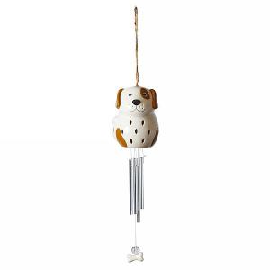 Smart Solar Ceramic Dog Windchime