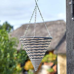 Brecon Faux Rattan Hanging Cone 14"