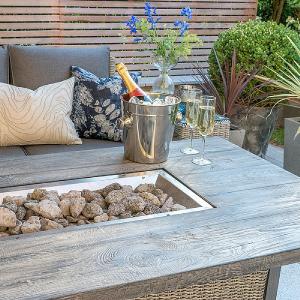 Kettler Palma Fire Pit Table White Wash