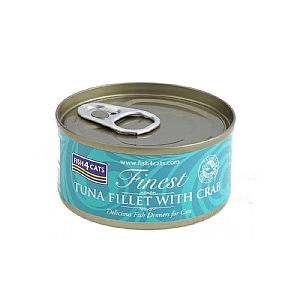 Fish4Cats Finest Tuna Fillet With Crab 70g