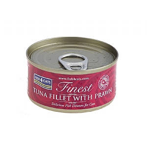 Fish4Cats Finest Tuna Fillet With Prawn 70g