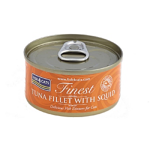 Fish4Cats Finest Tuna Fillet With Squid 70g