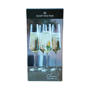 Dartington Crystal Cheers Set of 4 Flute Glasses