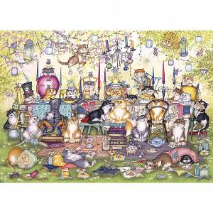 Gibsons Mad Catter's Tea Party 1000 Piece Jigsaw Puzzle
