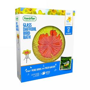 Gardman Decorative Daffodil Glass Bird Bath