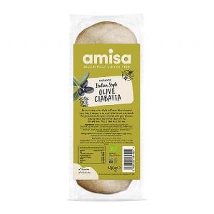 Amisa Organic Olive Ciabatta 180g