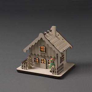 Konstsmide Alpine Snowy Lodge Silhouette (Battery Operated)
