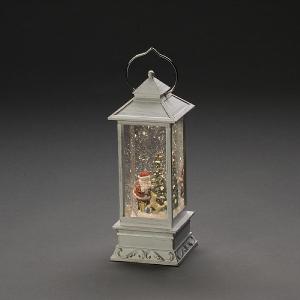 Konstsmide Santa with Dog White Water Lantern (Battery Operated)