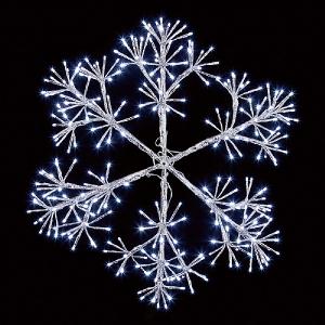 Premier 60cm Cool White LED Silver Snowflake (300 LEDs)