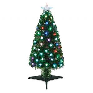 Premier 80cm Fibre Optic Tree with Colour Change Ball Decorations