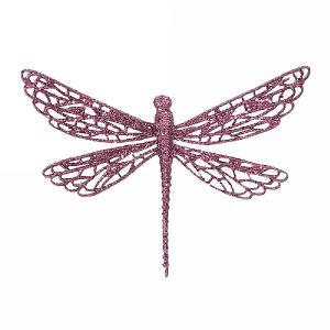 Gisela Graham Mauve Glitter Dragonfly Clip