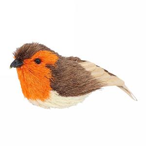 Gisela Graham Bristle & Wood Robin Decoration