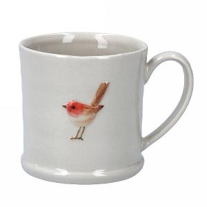 Gisela Graham Ceramic Mini Mug with Robin
