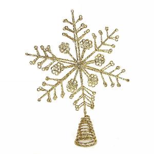 Gisela Graham Gold Glitter Wire Snowflake Tree Topper