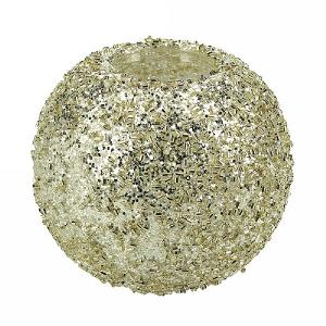 Gisela Graham Crushed Gold & Silver Glass Nite Lite Ball