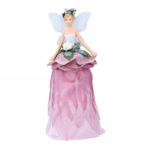 Gisela Graham Resin & Fabric Hellebore Tree Top Fairy Ornament (18cm)