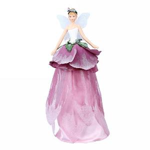 Gisela Graham Resin & Fabric Hellebore Tree Top Fairy Ornament (28cm)