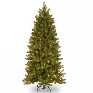 5.5ft Pre-Lit Bayberry Slim Spruce 'Feel Real' Artificial Christmas Tree