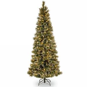 5ft Pre-Lit Glittery Bristle Pine Artificial Christmas Tree