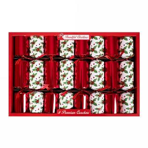 Red Holly Premium Christmas Crackers (Pack of 8)