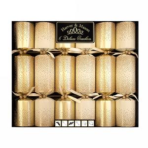 Gold Scatter 13.5" Deluxe Christmas Crackers (Pack of 6)