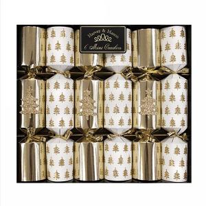 Gold Tree 8.5" Mini Christmas Crackers (Pack of 6)