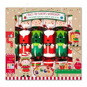 Santa Racing Workshop Christmas Crackers (Pack of 6)