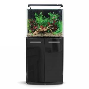 AquaNano 60 Bow Front Aquarium & Cabinet - Black Gloss