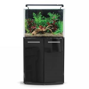 AquaNano 80 Bow Front Aquarium & Cabinet - Black Gloss