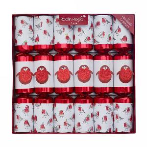 Robin Reed Racing Glitter Robins 13" Christmas Crackers (Pack of 6)