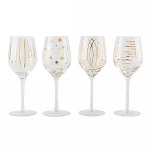 Mikasa Cheers Metallic Gold Set of 4 Wine Glasses (14oz)