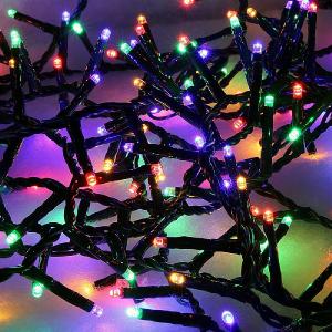 500 Multi Colour LED Compact Christmas Lights (Green Cable)
