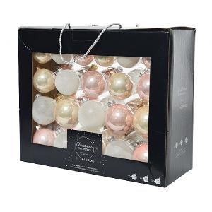 Decoris Box of 42 Pink Assorted Baubles